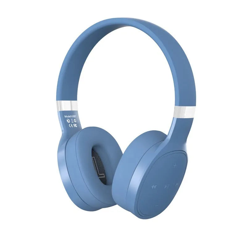 Folding wireless Bluetooth sports headset shown in black, blue, grey, or white colour options.