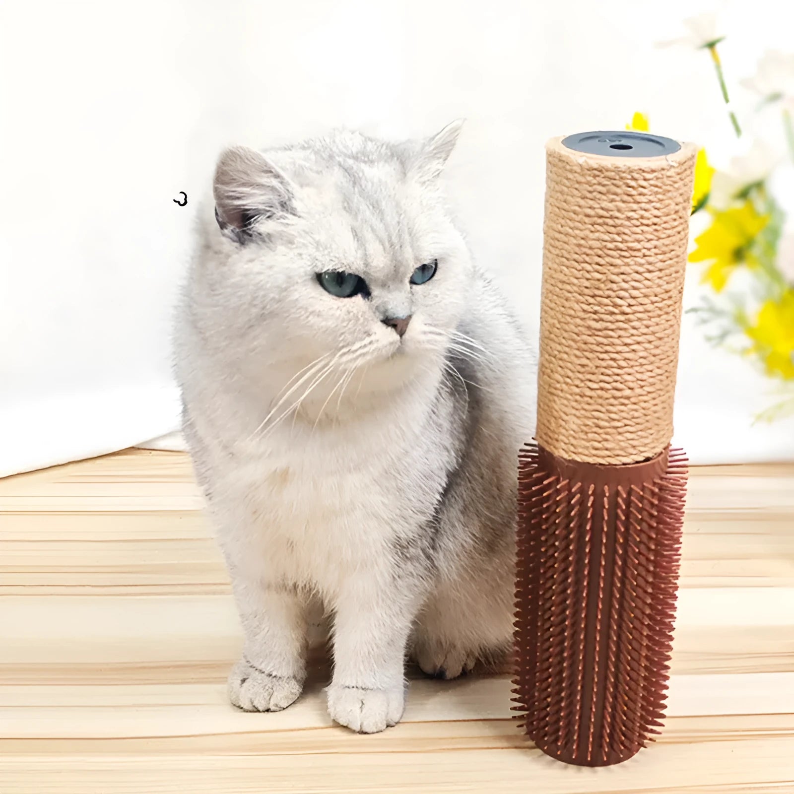 30cm tall sisal scratching post for cats with vertical design and sisal rope surface