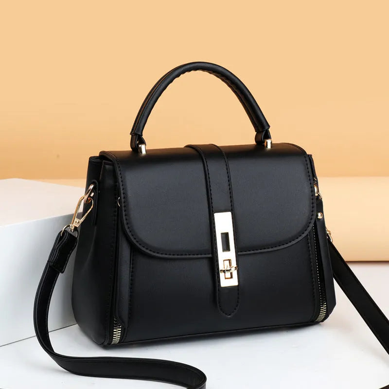 Soft PU leather women's messenger bag in square vertical design with single strap