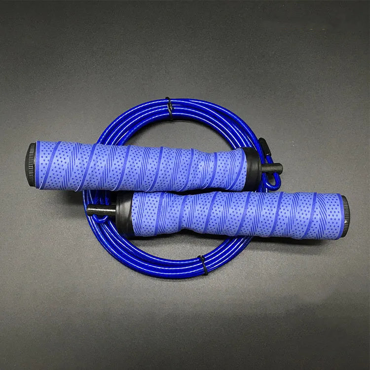 PROCIRCLE foam skipping rope with bearing mechanism, 160g weight block, black handle, on grey background