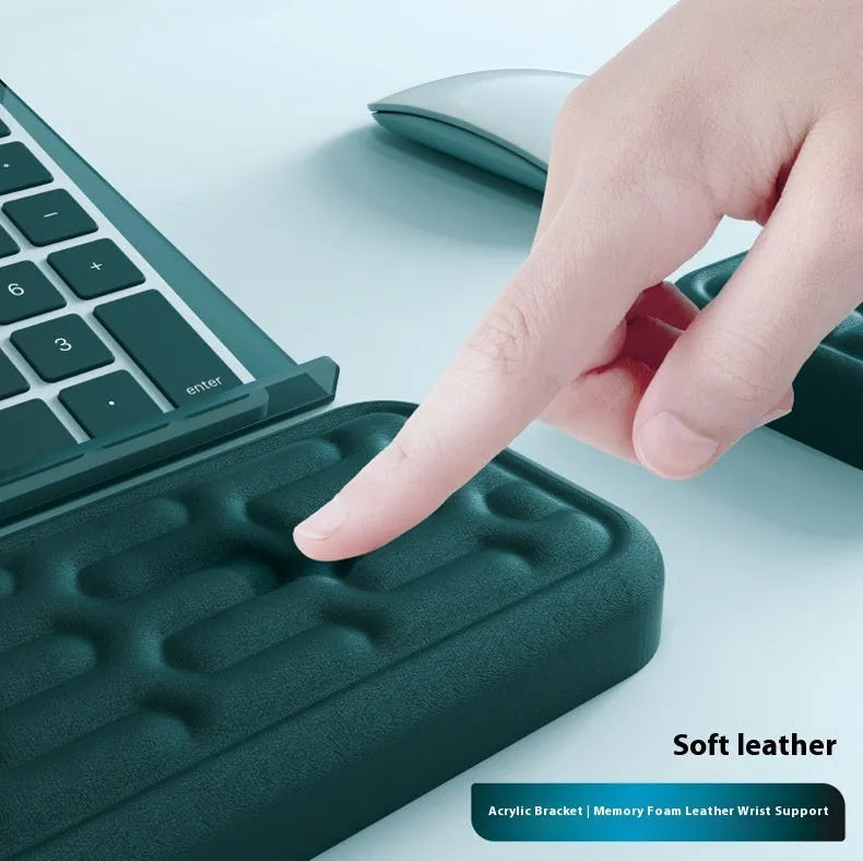 Double-sided keyboard and mouse pad with memory foam wrist rest in five colour options
