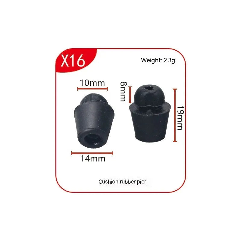 10 rubber automobile buckle shock absorbers for vehicle vibration damping in X16 colour