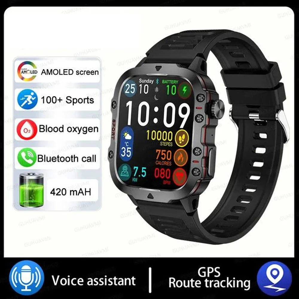 QX11 Smart Bluetooth Watch in black with heart rate monitoring on TFT screen and interchangeable straps