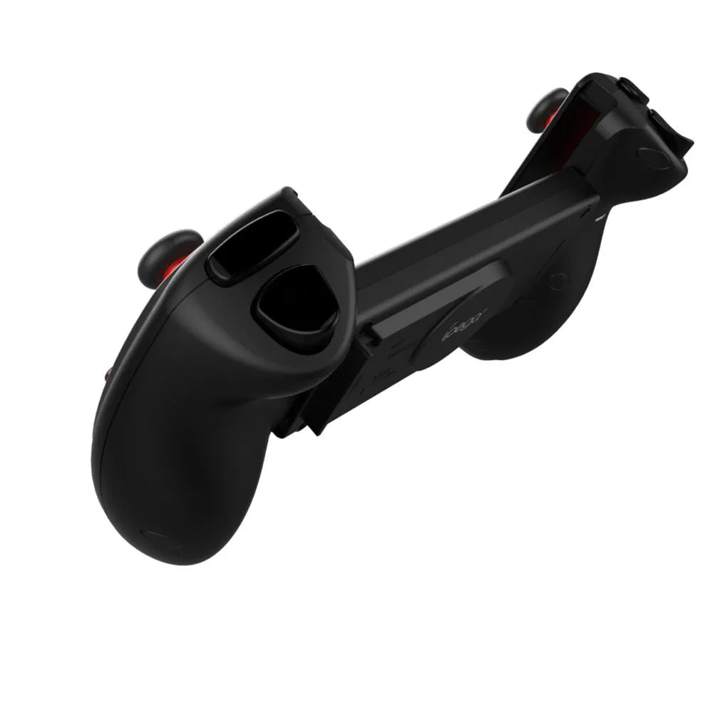 Red telescopic gamepad controller with Bluetooth and USB connectivity for Android iOS PC gaming