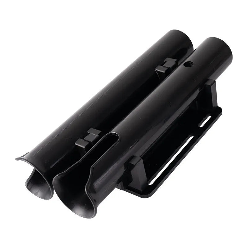Carbon plastic double-layer fishing rod rack for motorcycle and electric bicycle mounting