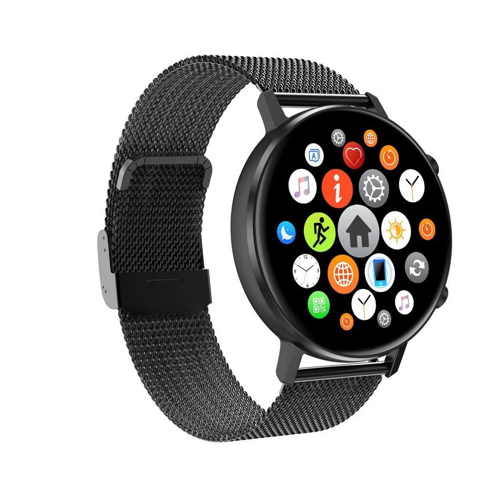DT96 smart fitness tracker bracelet with colour display and stainless steel wrist strap