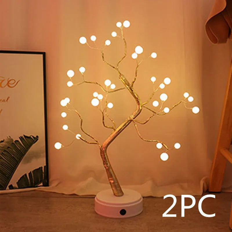 LED Christmas tree light with 108 warm white LEDs, touch control base, and plastic construction