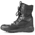 Yulong tactical desert combat boots in black and sand colour for outdoor activities.