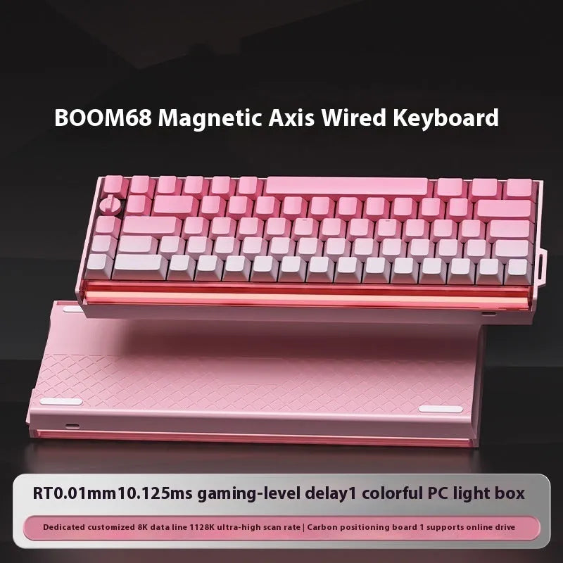 BOOM68 magnetic axis mechanical keyboard with RGB lighting and TTC King Axis SE switches