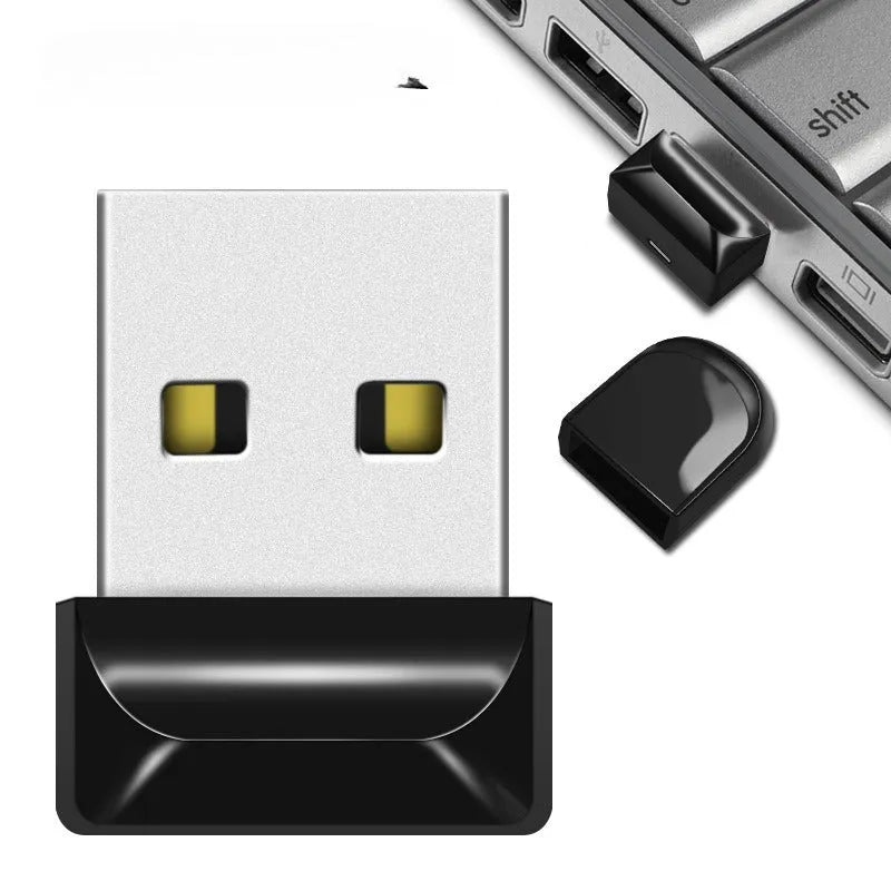 Speed car shaped metal USB flash drive pendant with chain attachment in black colour