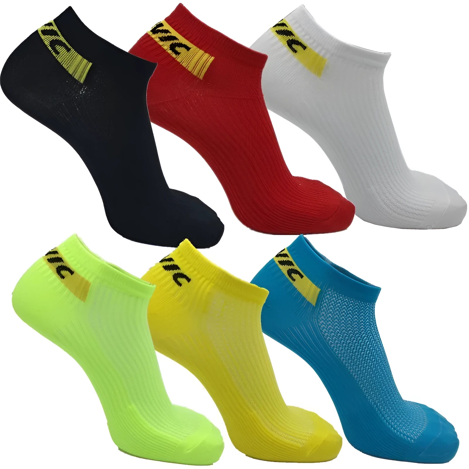 Breathable cotton cycling and running boat socks in black, free size 34-44
