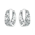S925 sterling silver retro hollow butterfly drop earrings with zircon stones on an 11mm hoop.