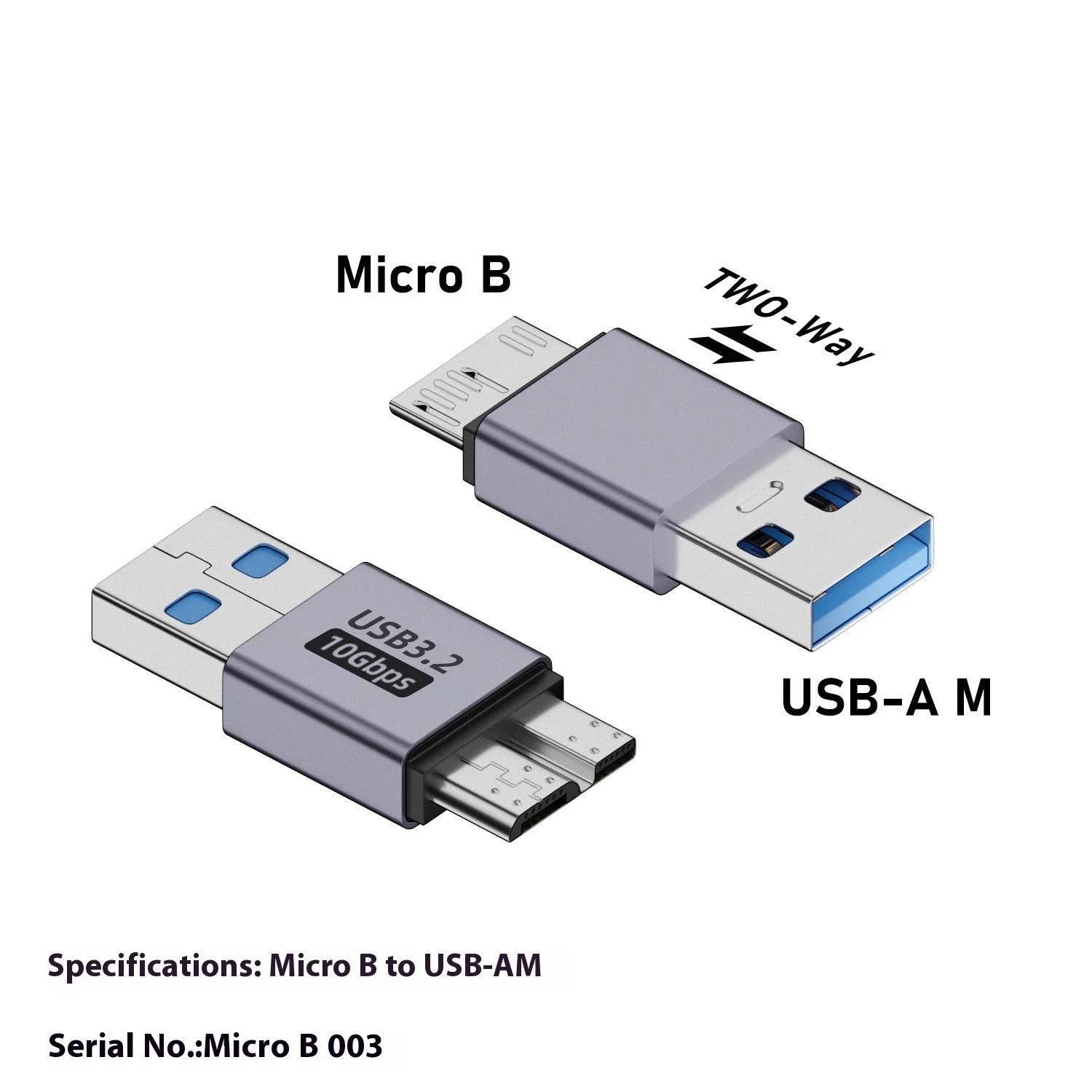 USB AM to Micro-B adapter cable for connecting older devices to modern computers
