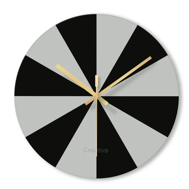 Minimalist transparent tempered glass wall clock with large 29.5cm diameter face on a white wall.