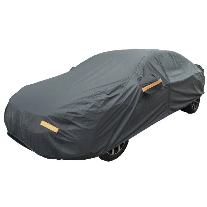 Grey thickened car cover for Volkswagen vehicles with rainproof and sun protection features