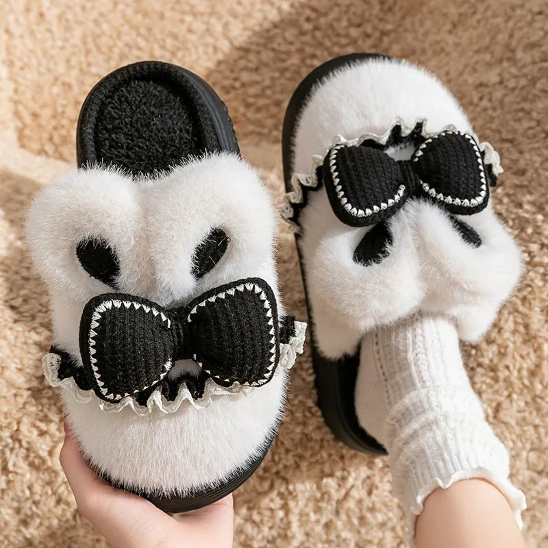 Indoor non-slip warm couples cotton slippers with suede upper in brown, khaki, black and white
