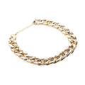 Gold colour chain dog collar with buckle for small to medium sized dogs on adjustable setting