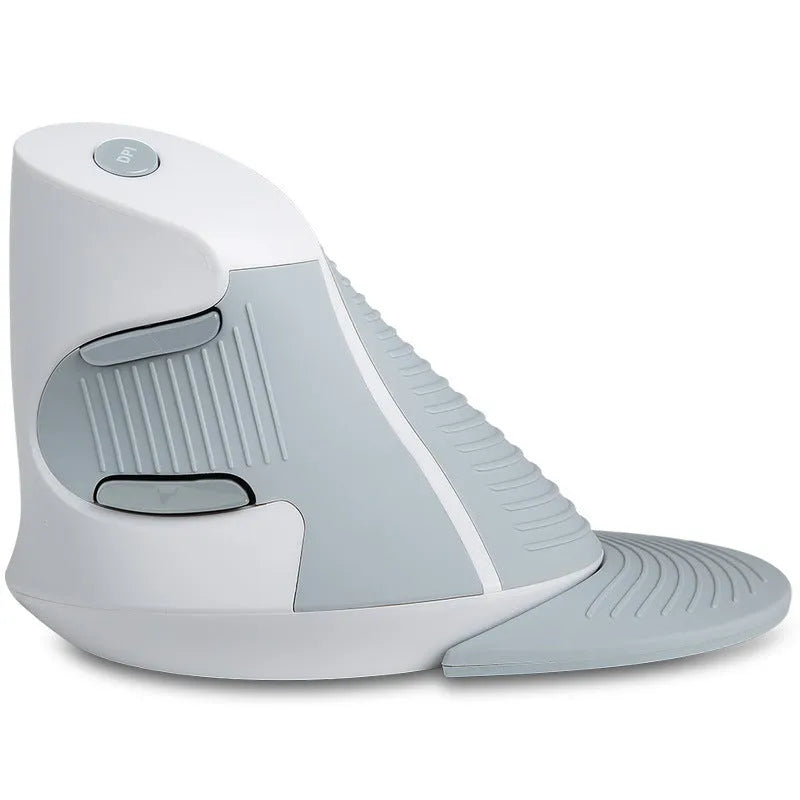 M 618 wireless vertical ergonomic mouse in black and white colours, shown next to a USB receiver.