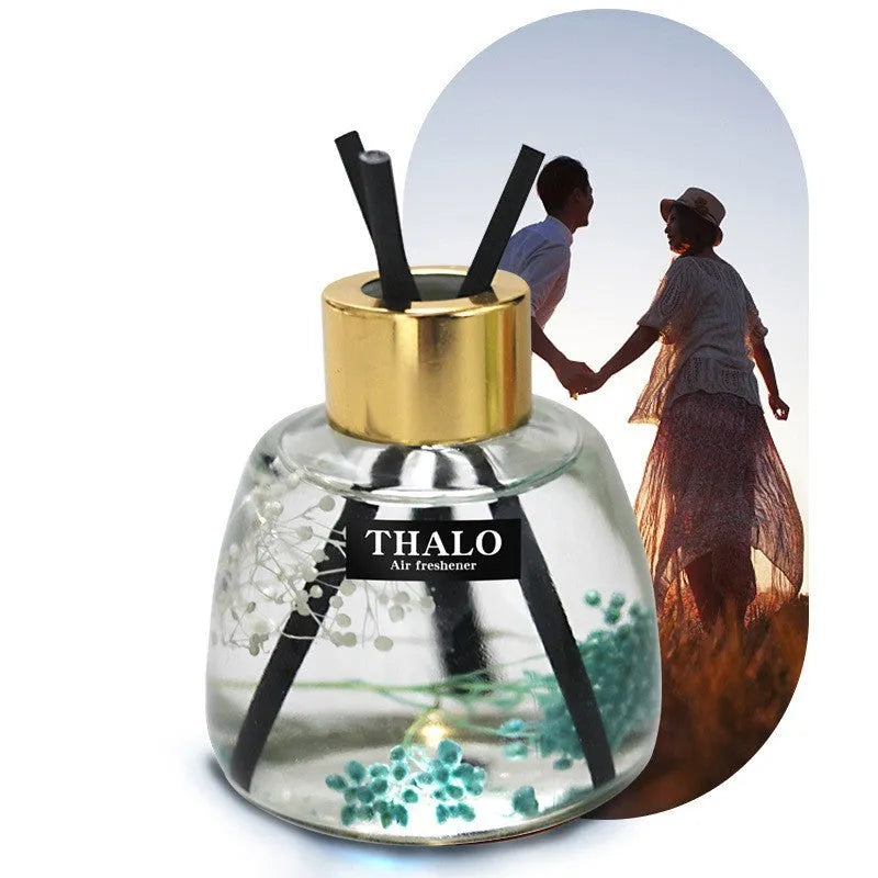 Glass car perfume ornament in creative bottle shape for loose incense automotive decoration