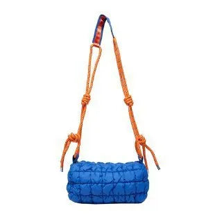 Women's lightweight nylon messenger bag in clouds print design with pillow shape and crossbody strap