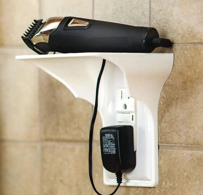 White plastic socket storage rack for toolbox organisation measuring 14cm by 10cm by 15cm