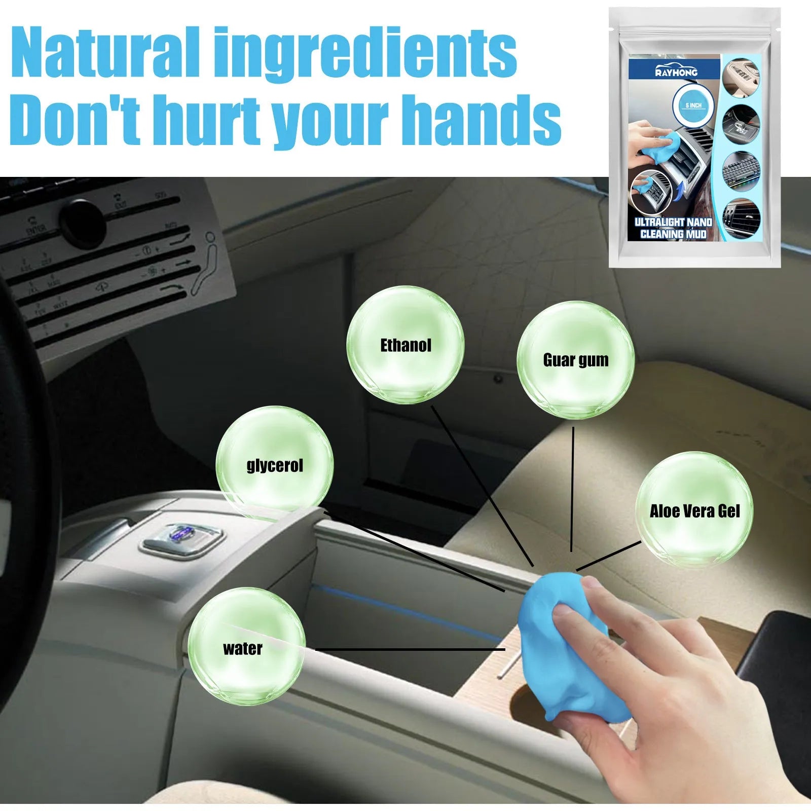 20g car cleaning putty for removing dust from interior vents and gaps