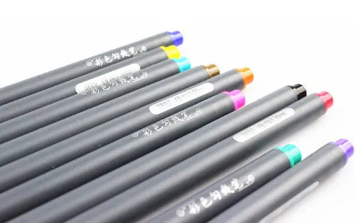 10 hook line pens with 0.38mm tips for technical drawing, 15.8cm length