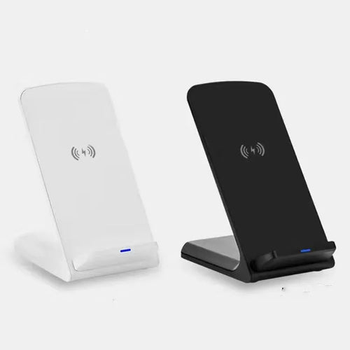 30W fast charging vertical wireless charger stand in white for fruit phones with QC3.0 support