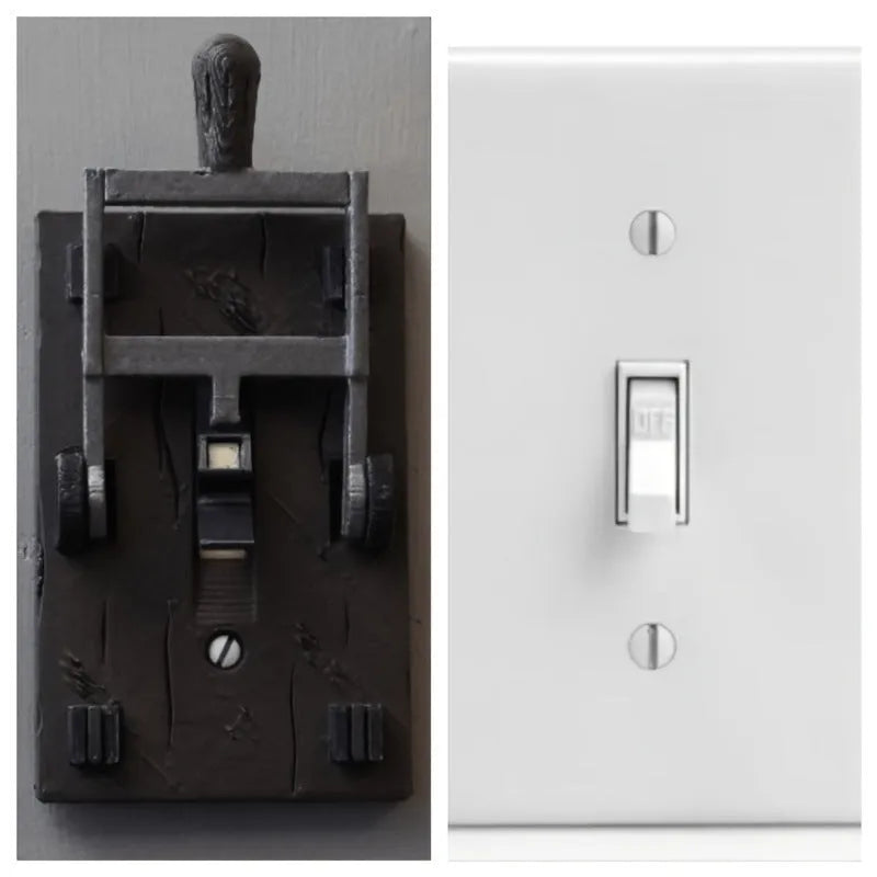 Retro decorative single light switch plate for wall mounting