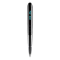 Black lossless recording pen with OLED display screen showing recording information