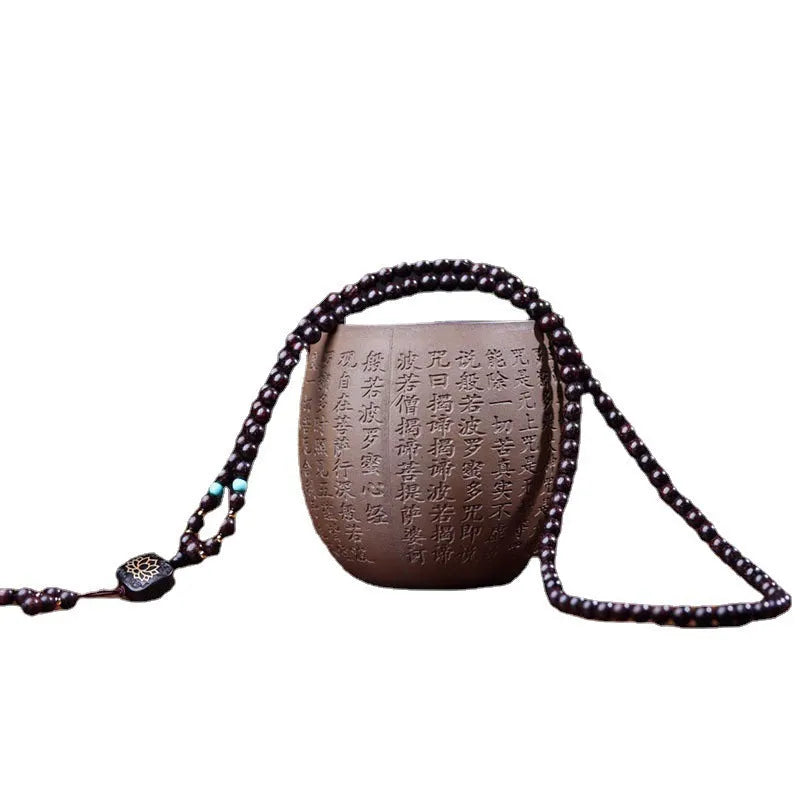 Zambia rosewood DIY Buddha beads bracelet kit with 108 wooden beads and flat lotus pendant