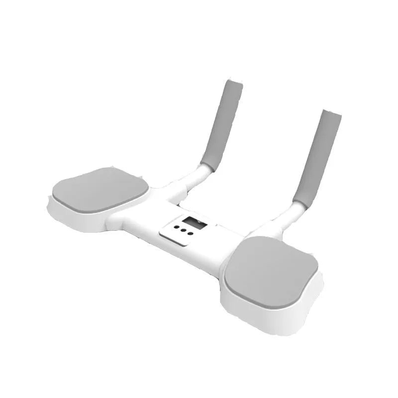 White flat support trainer with alloy aluminum tube frame and ABS components for household fitness