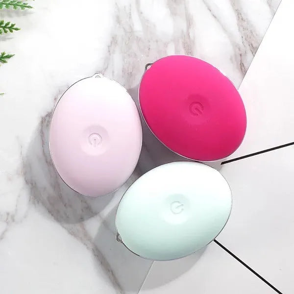 Electric face wash device in pink with ultrasonic vibration function
