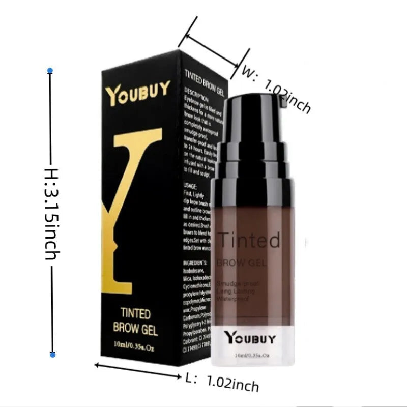 Brow cream eyebrow kit with waterproof quick-drying formula in dark grey and golden yellow shades