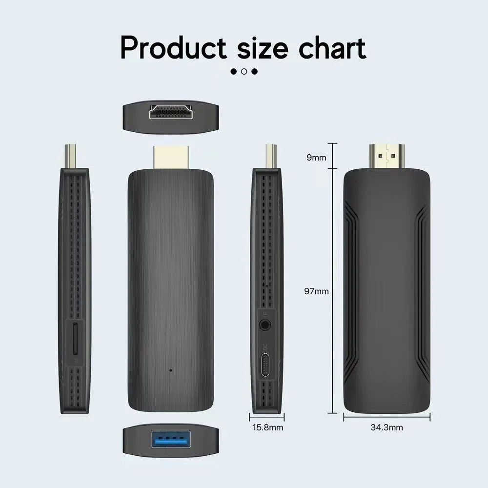 TV Stick 4K Network HD TV Player wireless black set-top box with remote and cables
