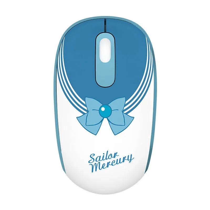 Sailor Moon wireless mouse with character design, 2.4GHz wireless connection, and USB receiver