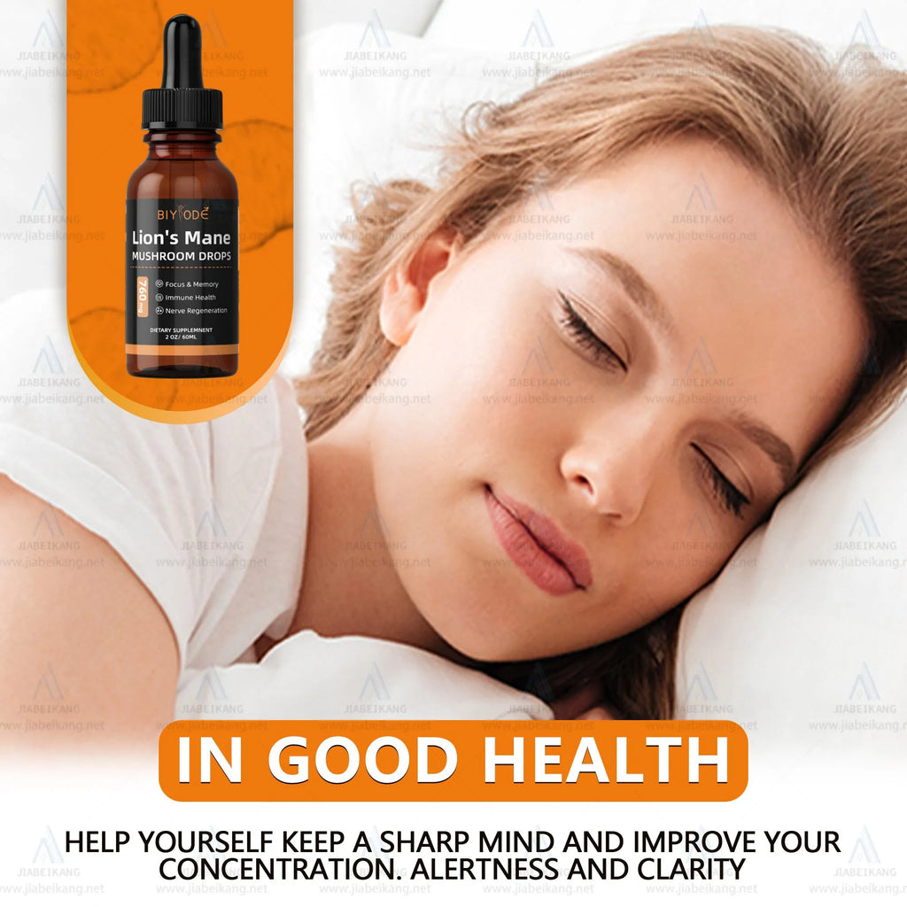 Organic Lions Mane Mushroom Extract Drops in a glass bottle with dropper, two flavour options