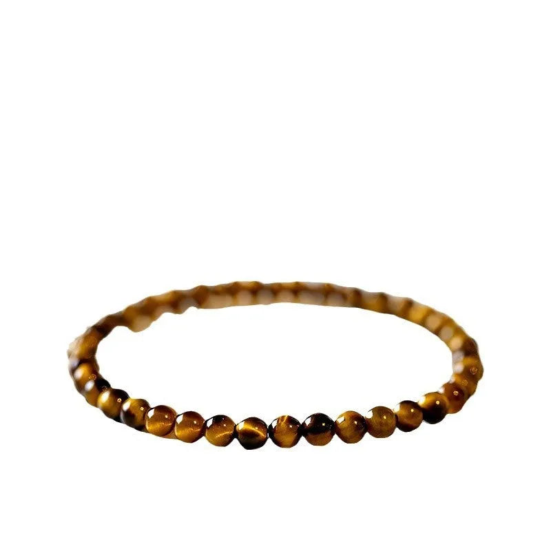 New Chinese style tigereye stone bracelet with round geometric beads on wrist