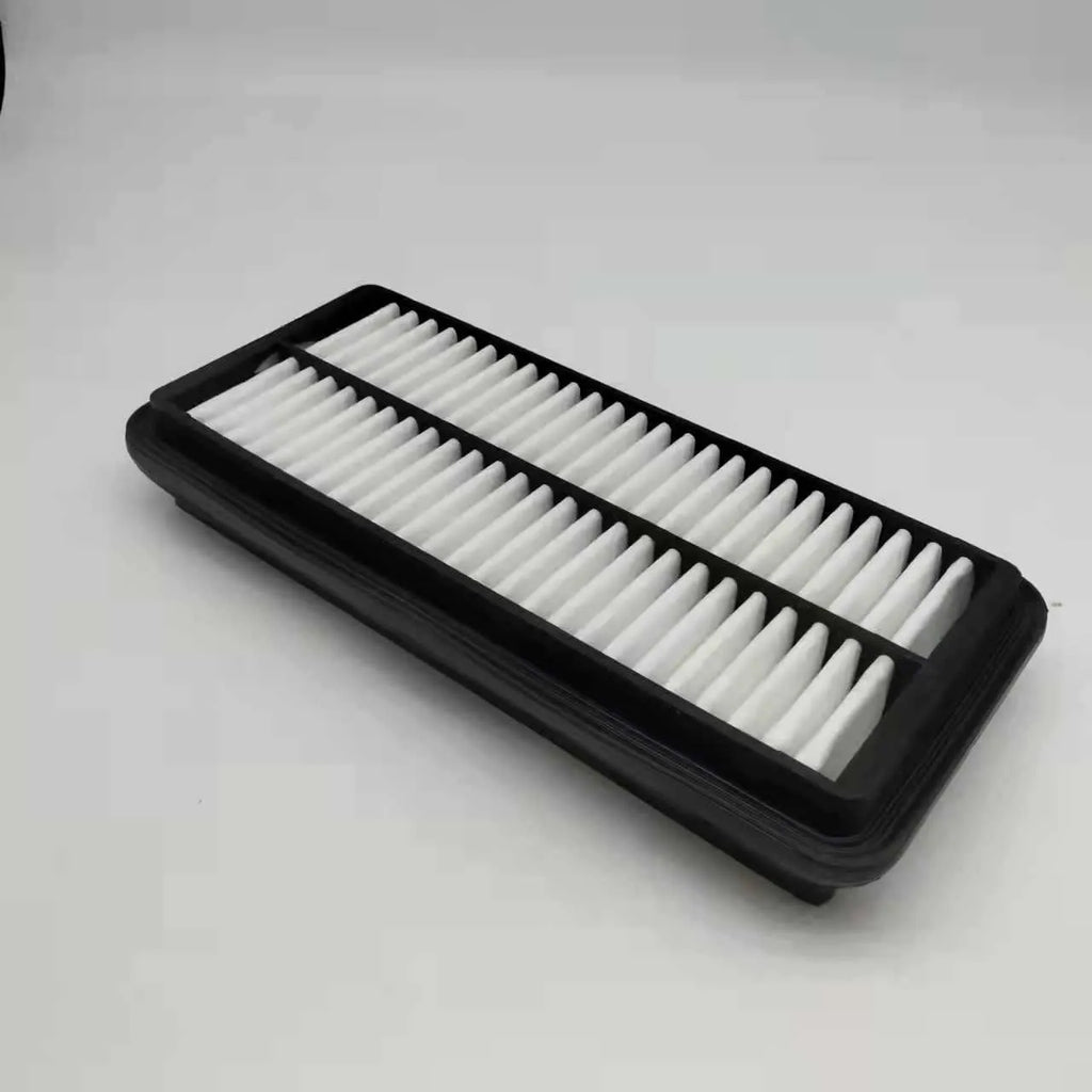 Black car air filter showing 256mm diameter measurement for modern vehicle replacement
