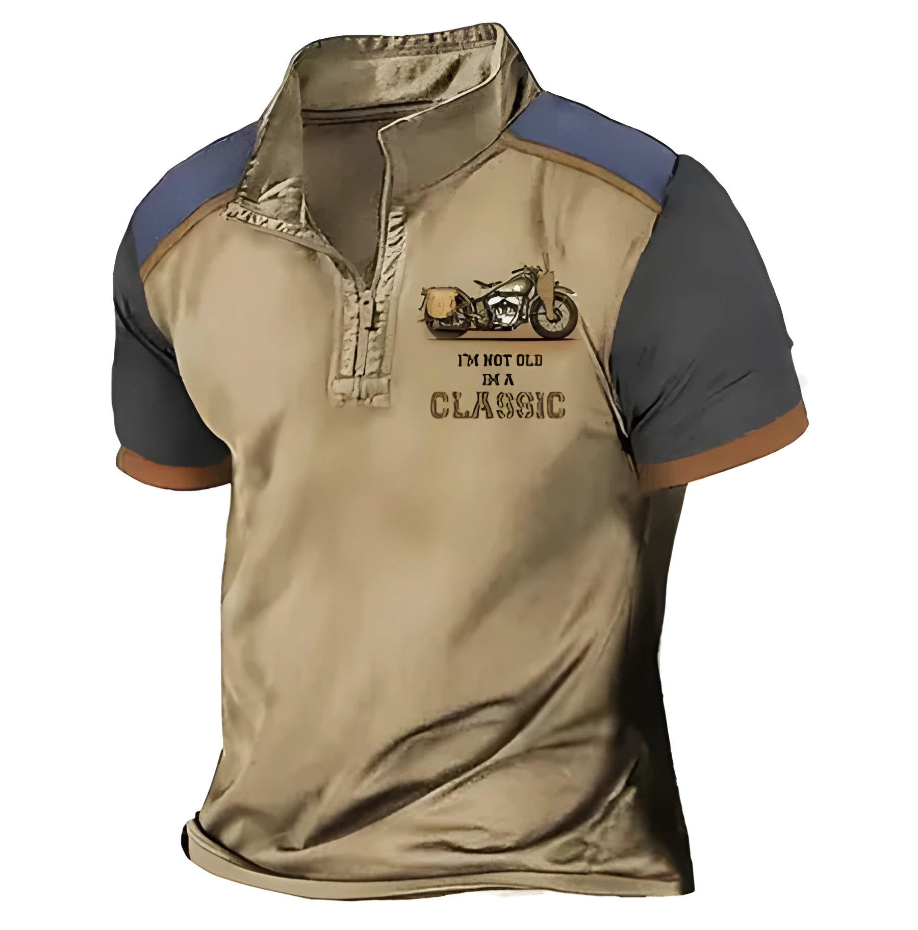 Golf polo shirt in bird eye cloth polyester with digital printing, loose fit pullover style