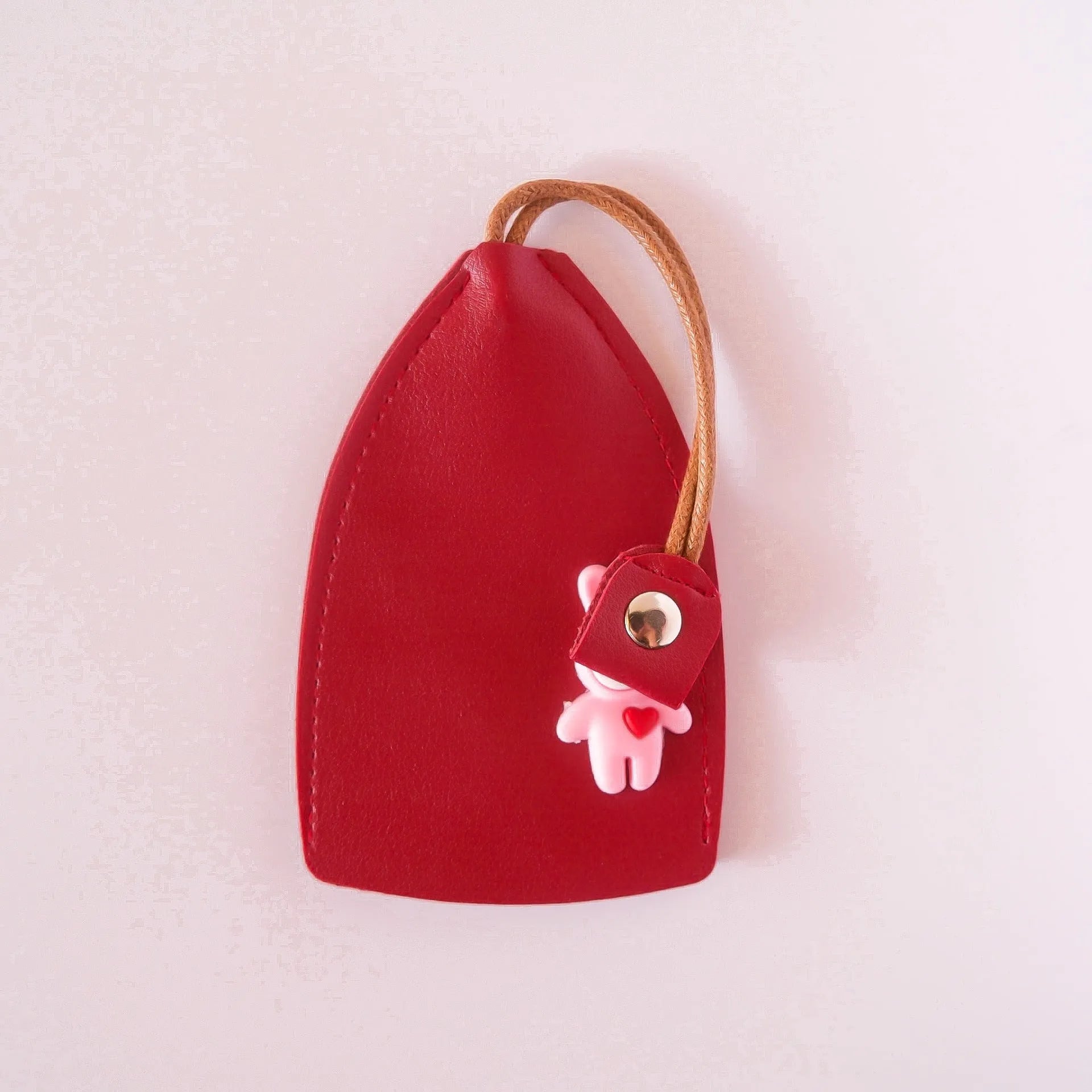 PU leather car key case in multiple colours showing key and credit card storage slots