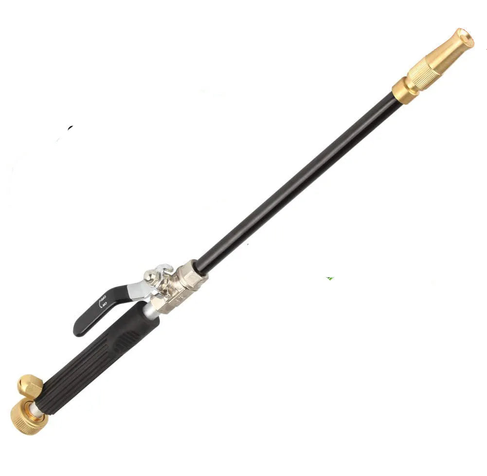 Black high pressure adjustable nozzle garden car wash water gun with alloy body and brass tip