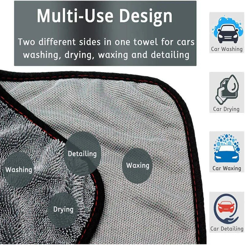 Grey microfibre car drying towel measuring 40x40cm for vehicle cleaning