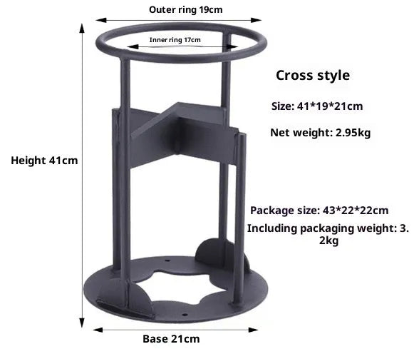 Manual wood splitting tool with high carbon steel blade, wall-mountable design, camping wood chopper in 41cm size