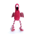 Pink animal-shaped corduroy plush dog toy with a squeaker inside