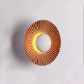 Round aluminium wall lamp with white and gold colour combinations for bedroom or living room