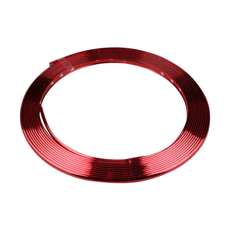 8-metre roll of purple electroplated PVC wheel hub trim with adhesive backing
