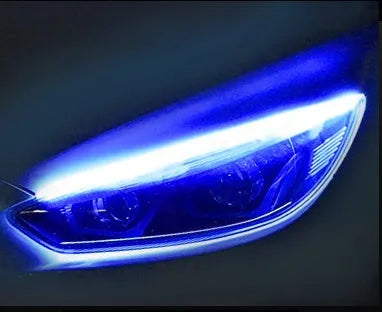 Car LED turn signal strip light with flowing animation pattern in silicone waterproof housing