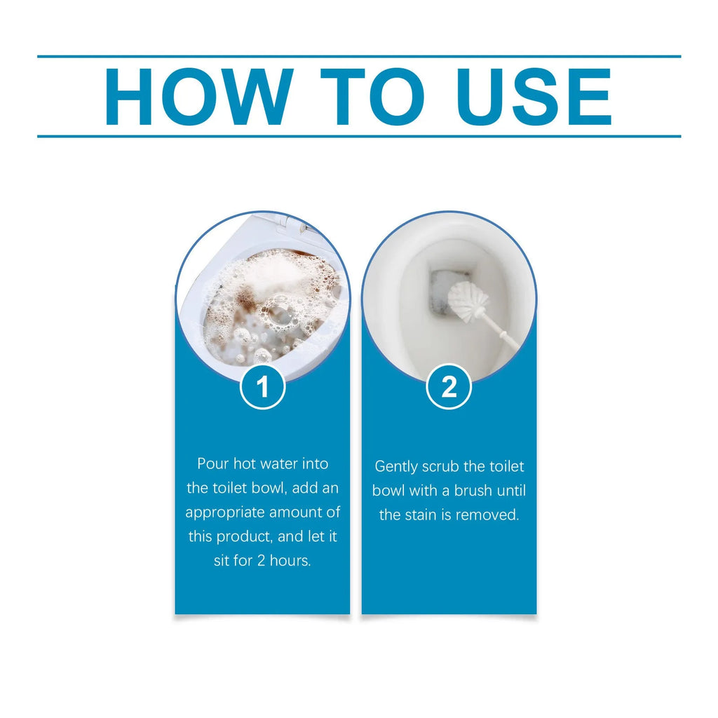 Box of toilet cleaning powder showing four individual 30g sachets, total weight 120g.