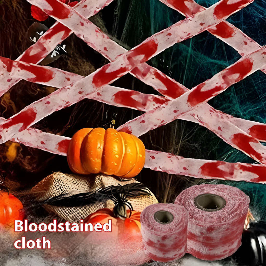 Halloween bloody cloth colour bandage gauze roll with 8cm width polyester fabric